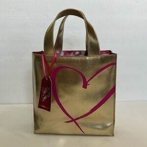 Womens Victoria's Secret The Sexiest On Earth Gold Purse Hand Bag Tote Hot Model